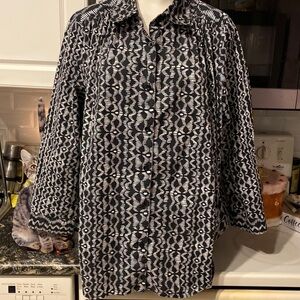 C womens Roamans casual button down long sleeve plus size shirt 1X. EUC